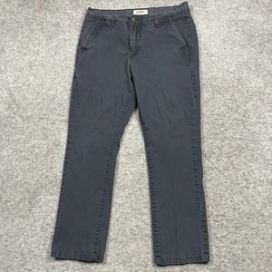 Flag & Anthem Pants Mens 34x30 Blue Casual‎ Flat Front Chino Straight Fit Pant